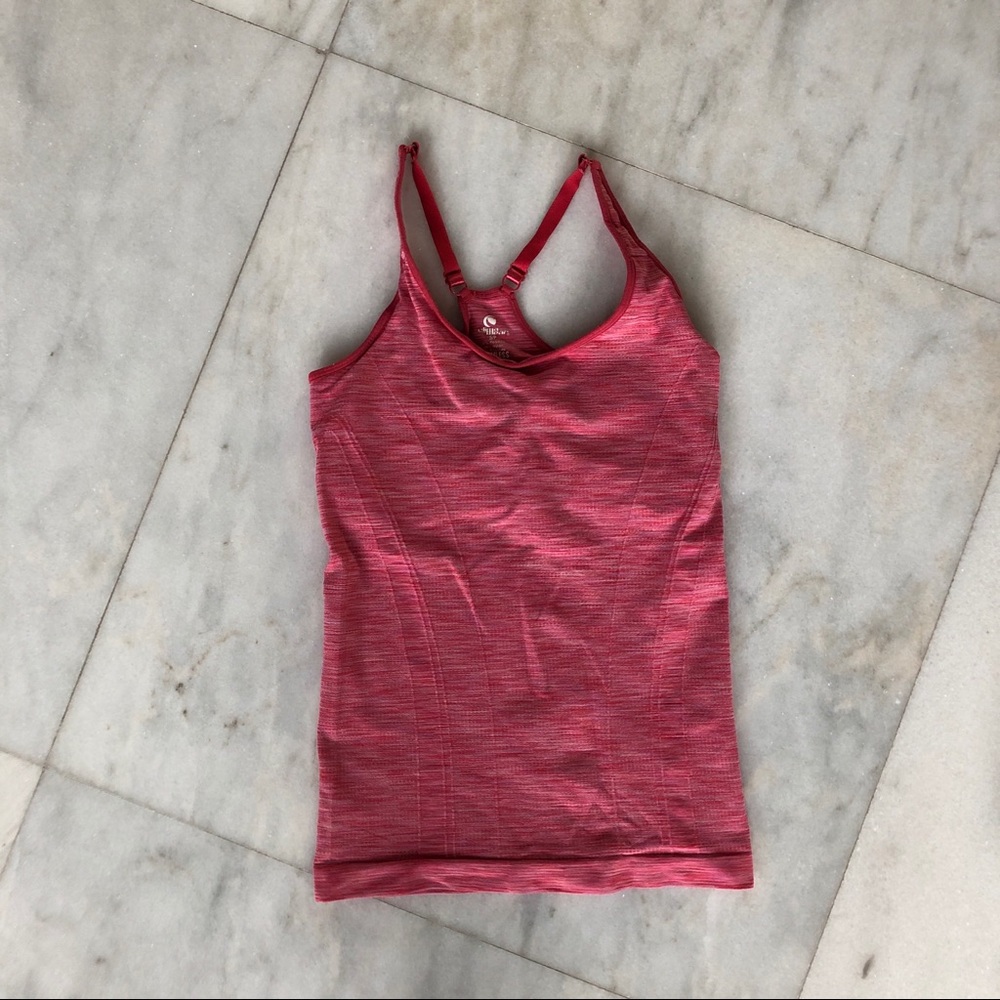 Heathers pink spandex workout top